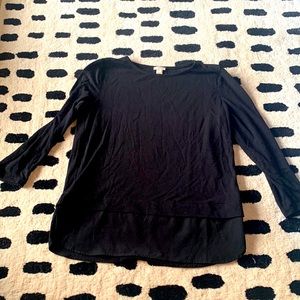 Black, jcrew 3/4 sleeve shirt with false undershirt